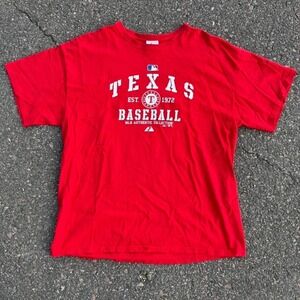 Y2K Majestic Texas Rangers baseball tee Size XL